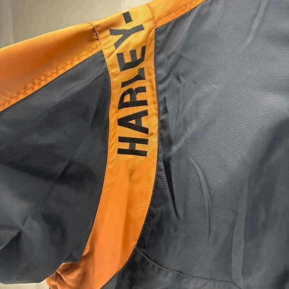 Harley-Davidson Jacket 2XL Black Orange Bar Shield Racing Bomber 97068-00V VTG - Picture 7 of 9